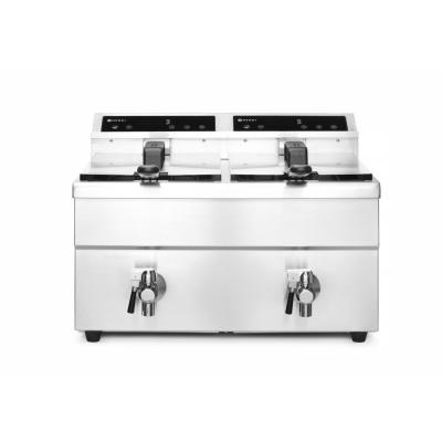 Indukční fritéza s výpustí - 2 x 8 l, HENDI, Profi Line, 16L, 230V/7000W, 577x609x(H)410mm | 215029